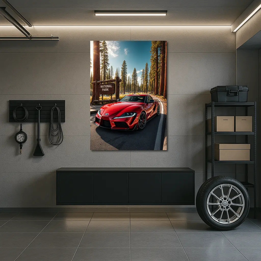Toyota GR Supra Red at National Park – Wall Art