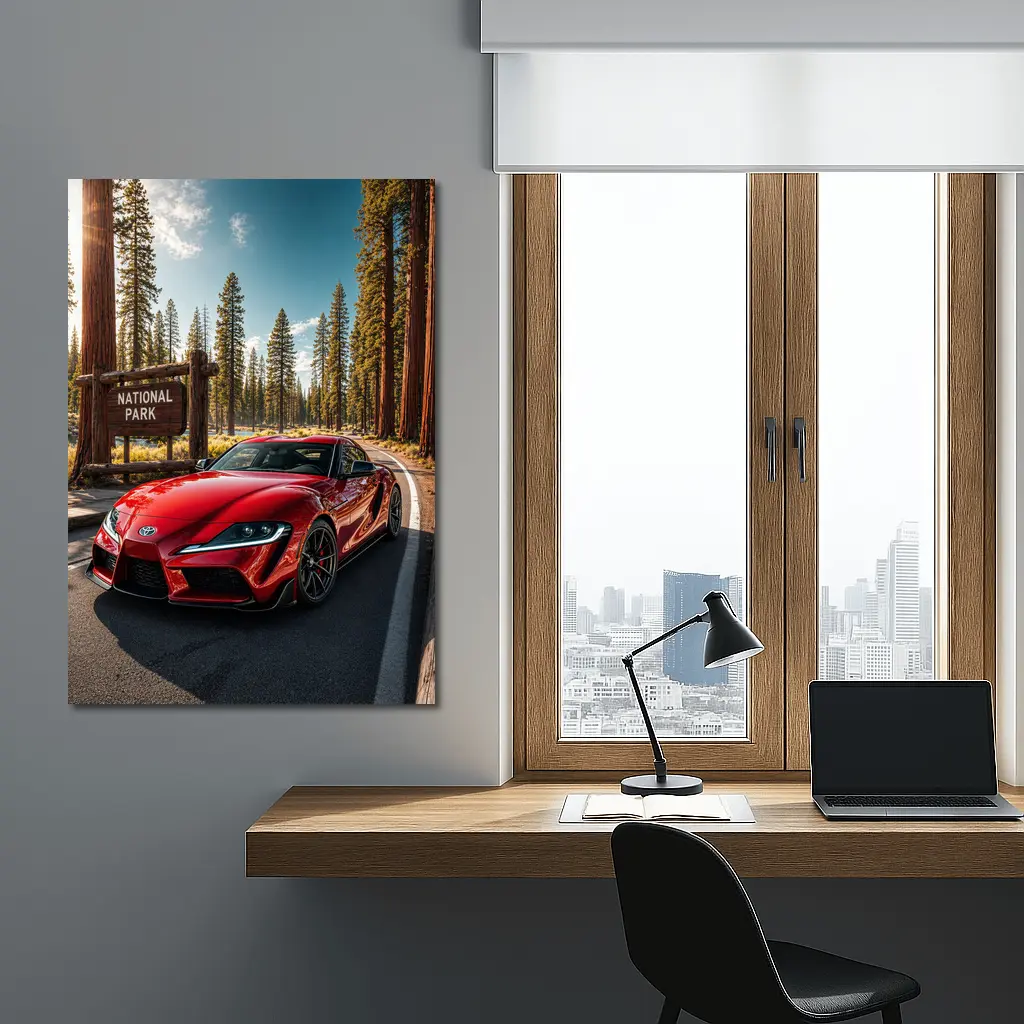 Toyota GR Supra Red at National Park – Wall Art