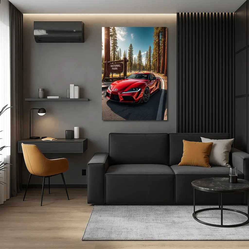 Toyota GR Supra Red at National Park – Wall Art