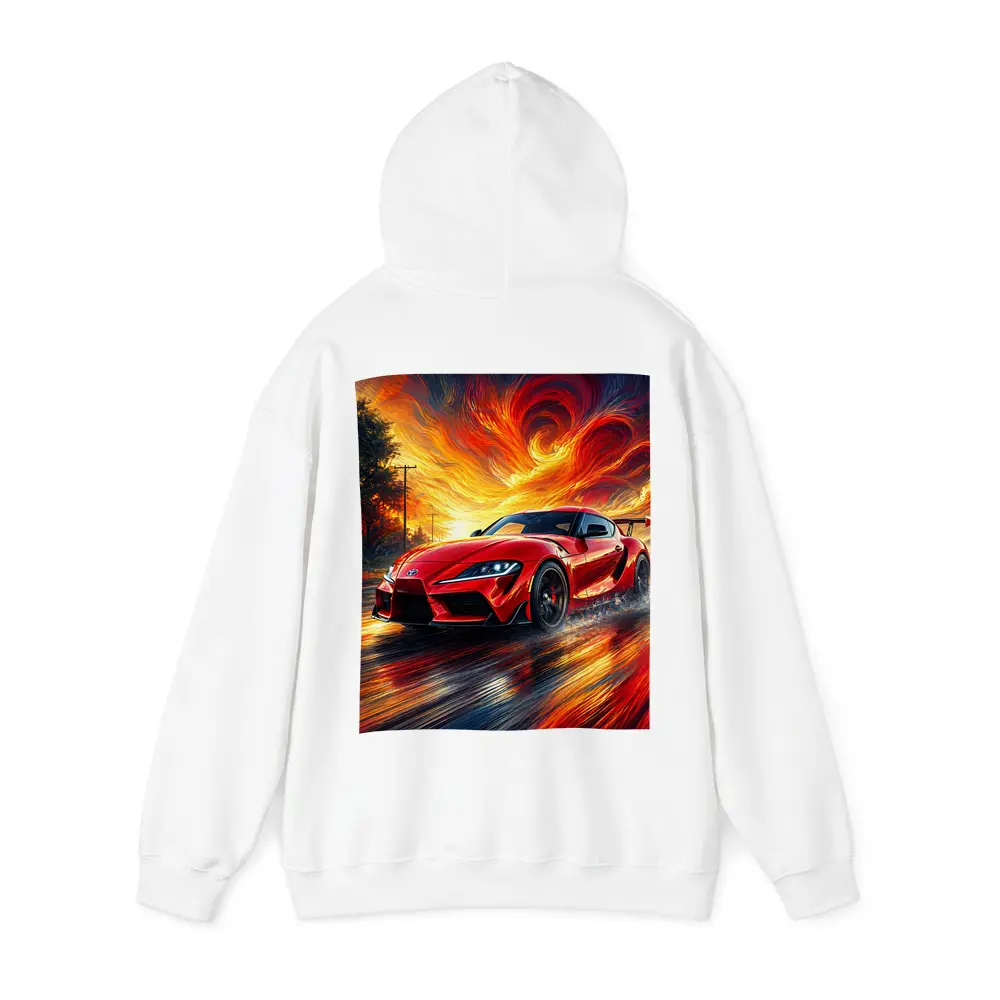 Toyota GR Supra Red Fiery Sky Art – Hoodies