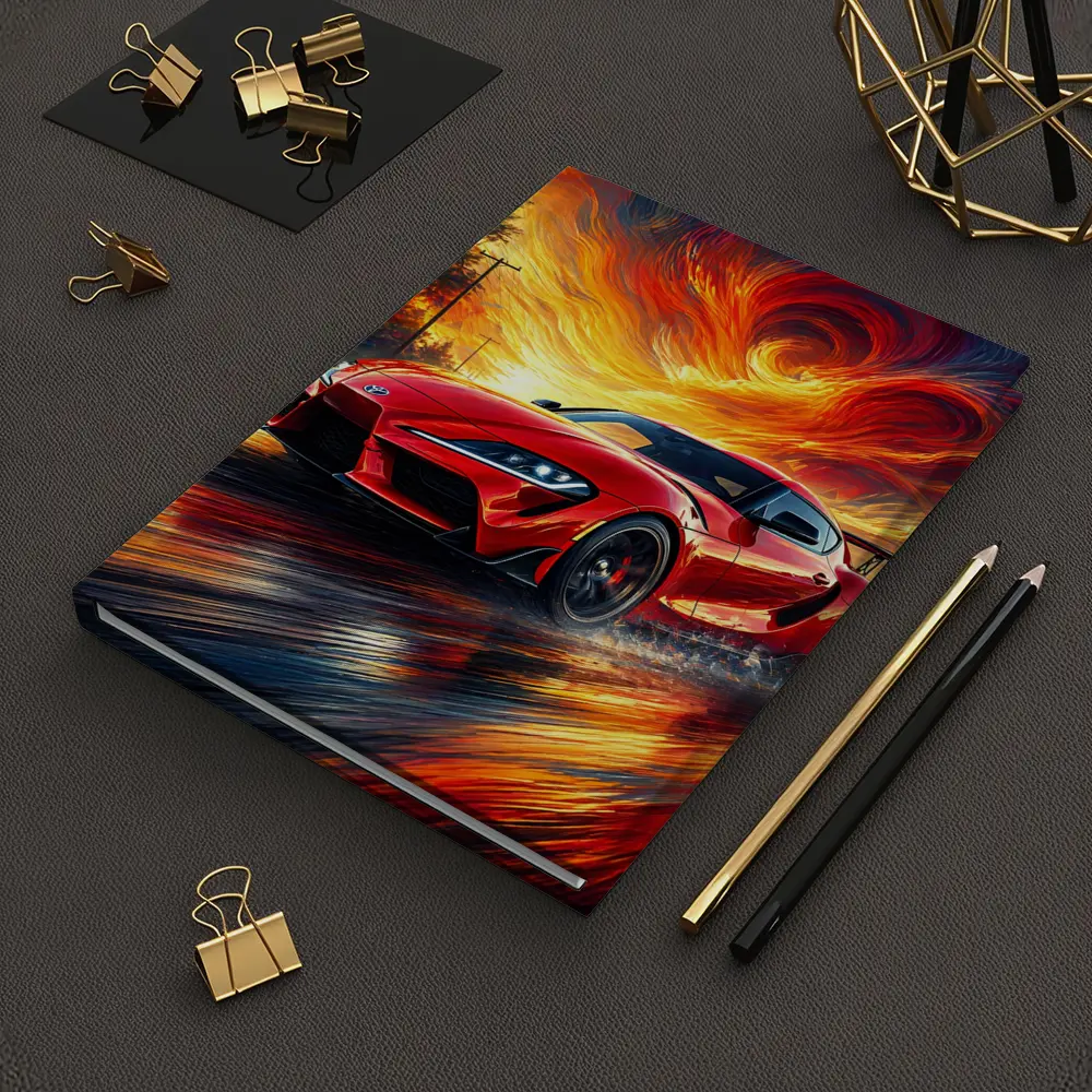 Toyota GR Supra Red Fiery Sky Art – Notebooks