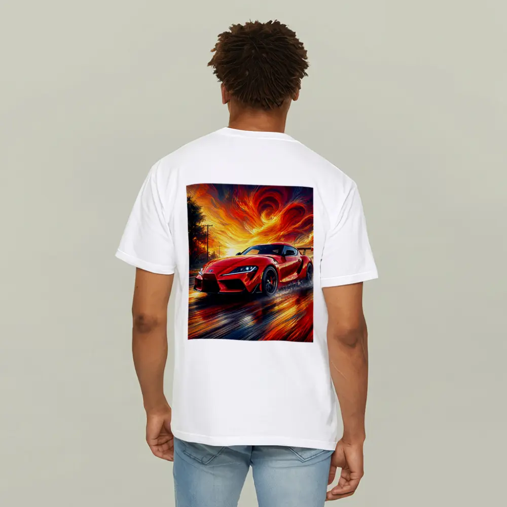 Toyota GR Supra Red Fiery Sky Art – T-Shirts