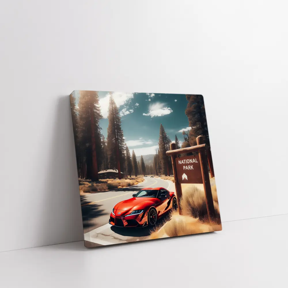 Toyota GR Supra Red National Park Road – Wall Art