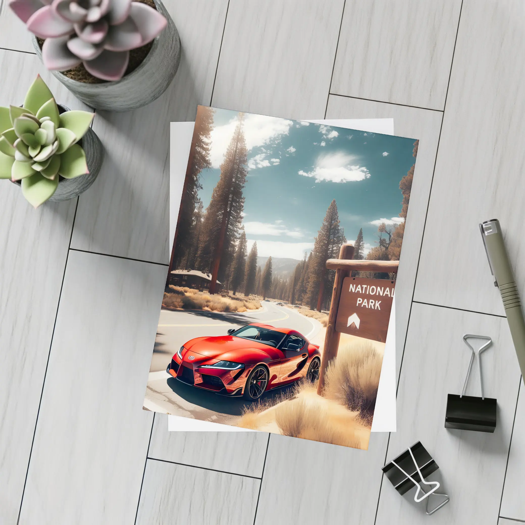 Toyota GR Supra Red National Park Road – Postcards