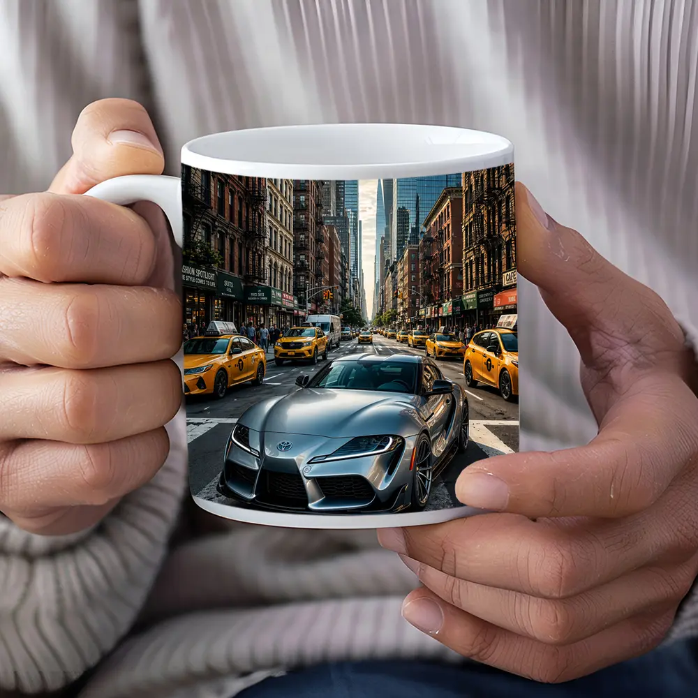 Toyota GR Supra Silver New York Street – Mugs
