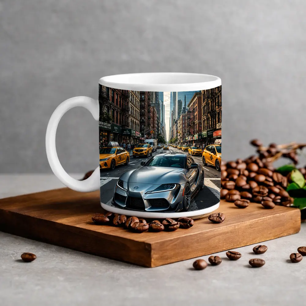 Toyota GR Supra Silver New York Street – Mugs