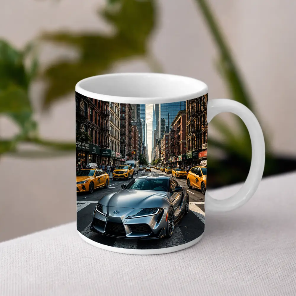 Toyota GR Supra Silver New York Street – Mugs