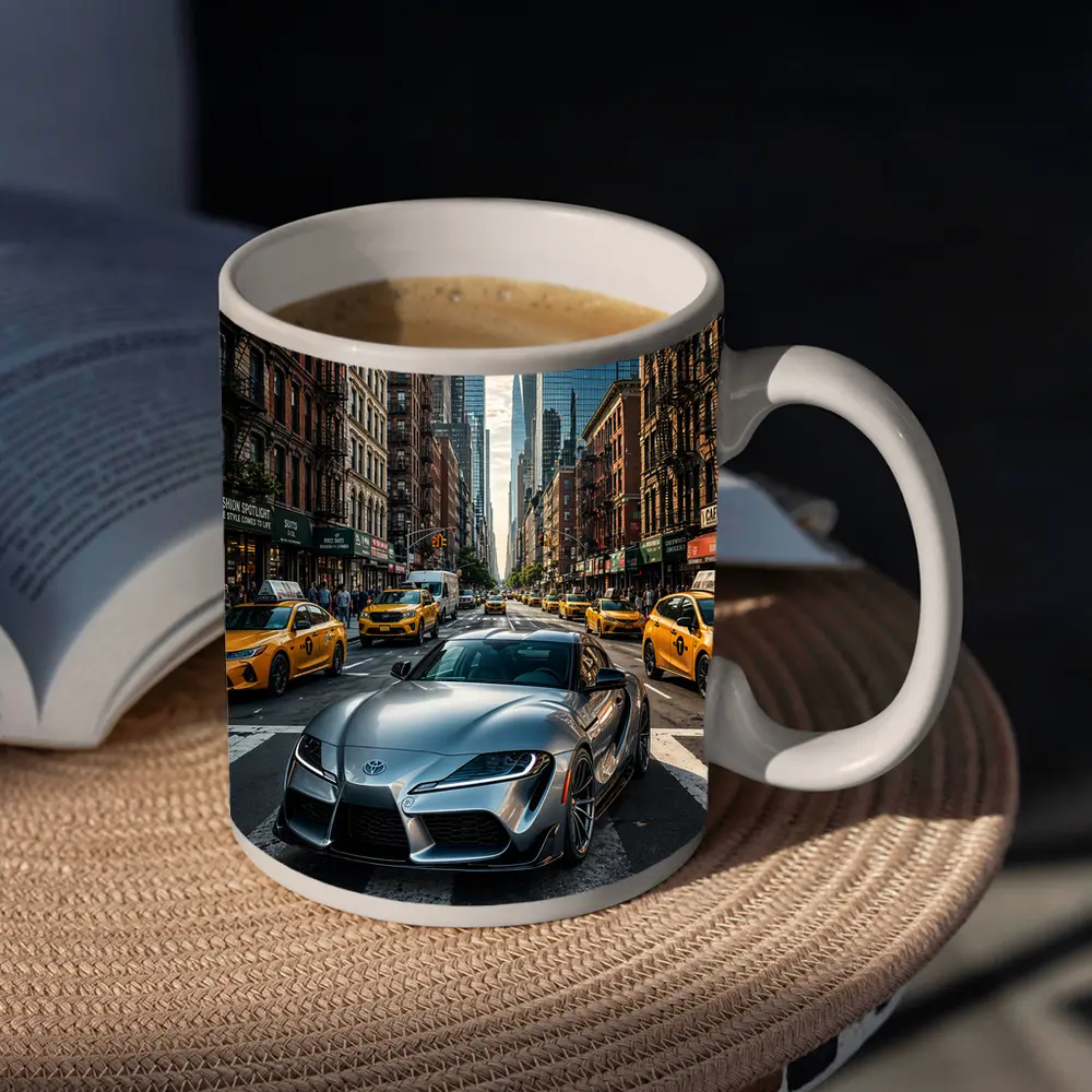 Toyota GR Supra Silver New York Street – Mugs