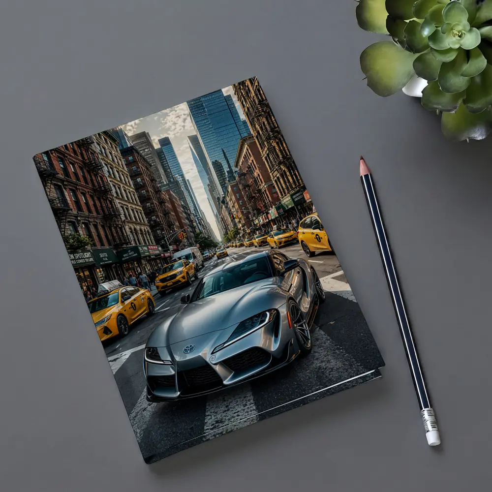 Toyota GR Supra Silver New York Street – Notebooks