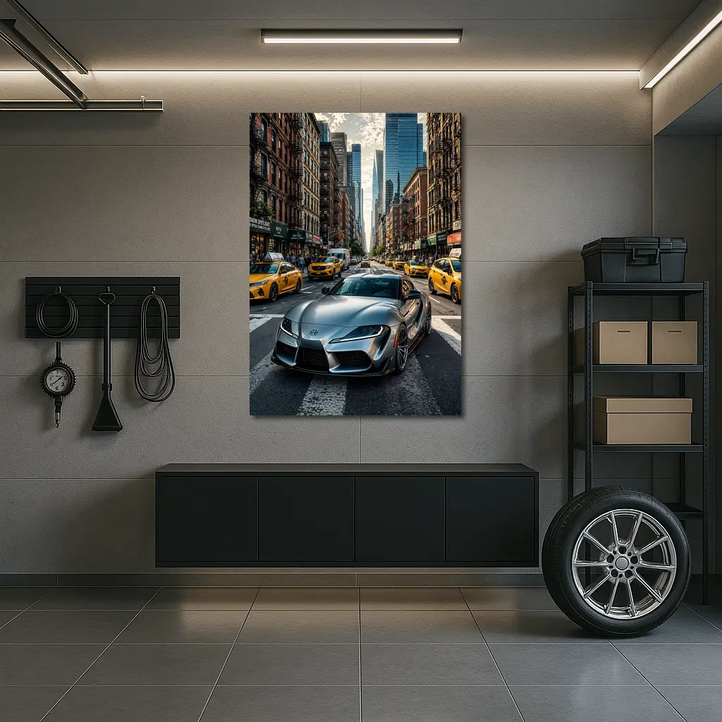 Toyota GR Supra Silver New York Street – Wall Art