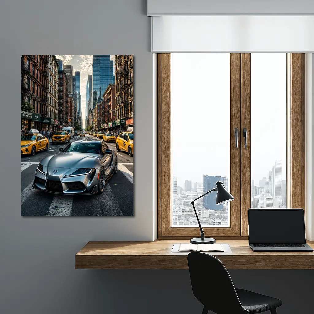 Toyota GR Supra Silver New York Street – Wall Art