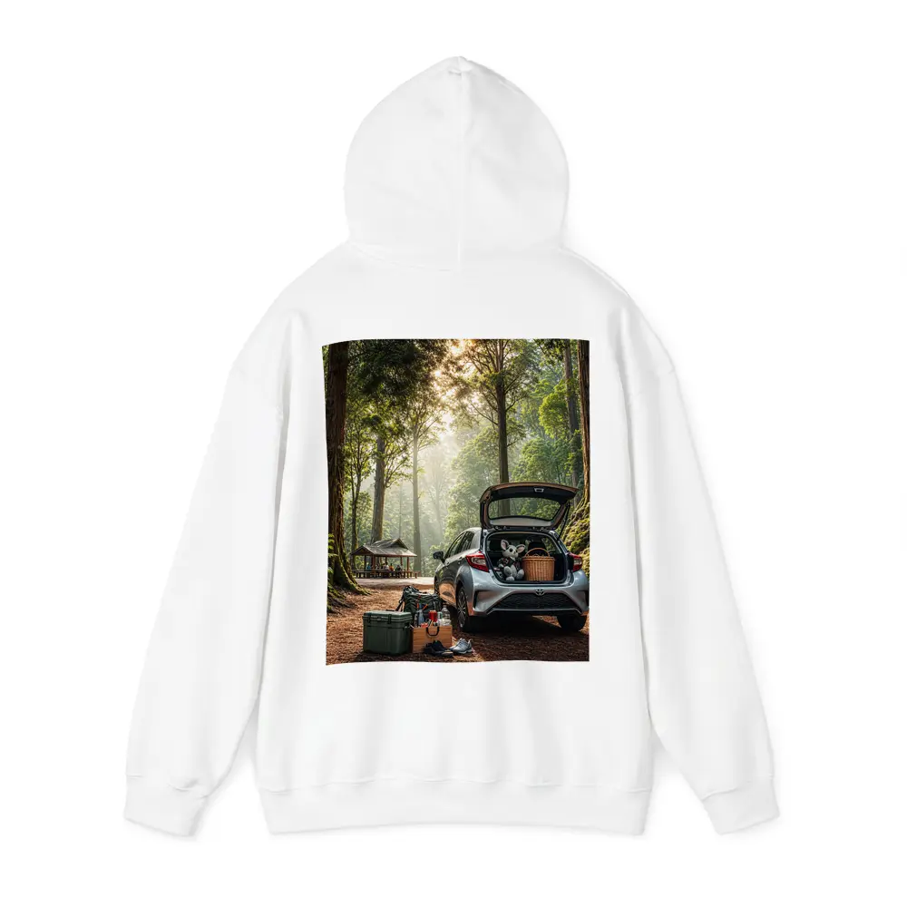 Toyota GR Yaris Parked Forest Picnic Setting – Hoodies