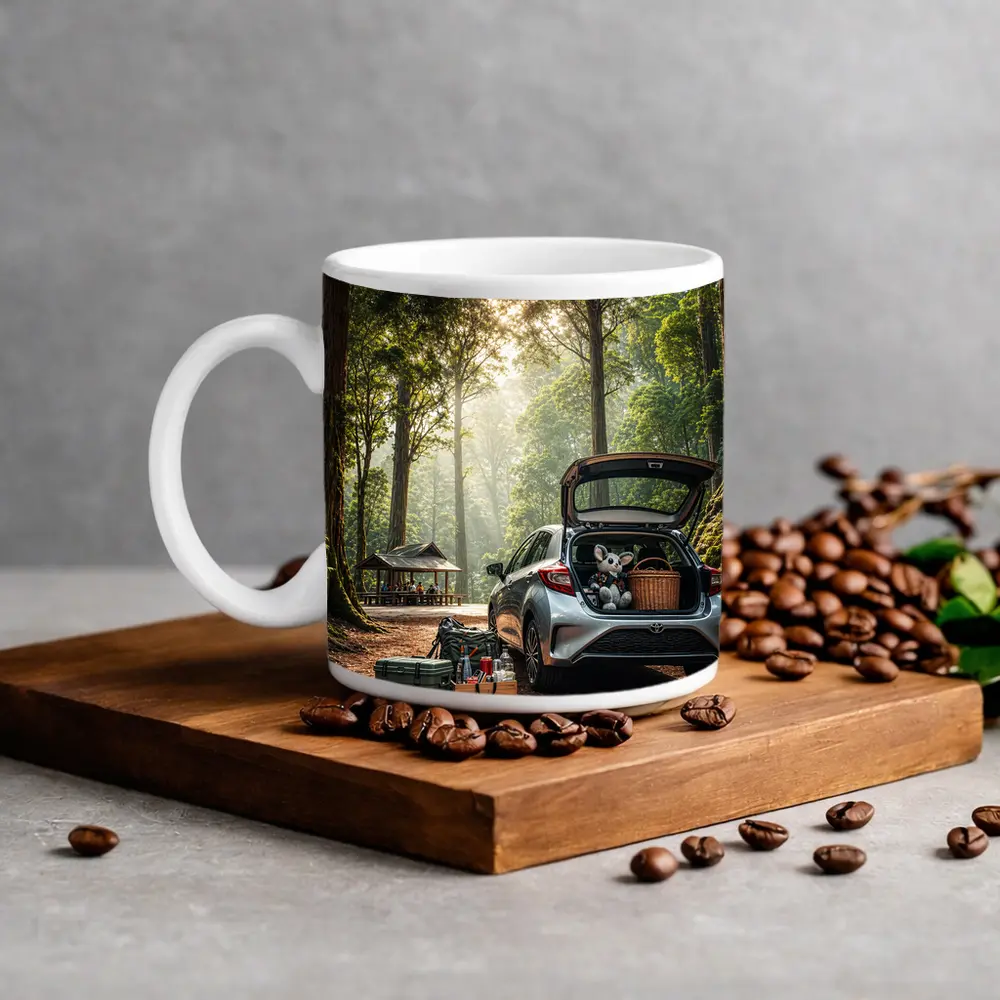 Toyota GR Yaris Parked Forest Picnic Setting – Mugs