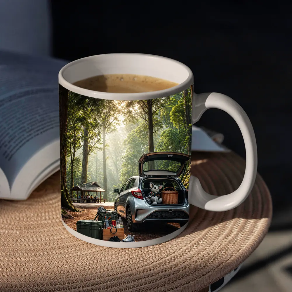 Toyota GR Yaris Parked Forest Picnic Setting – Mugs