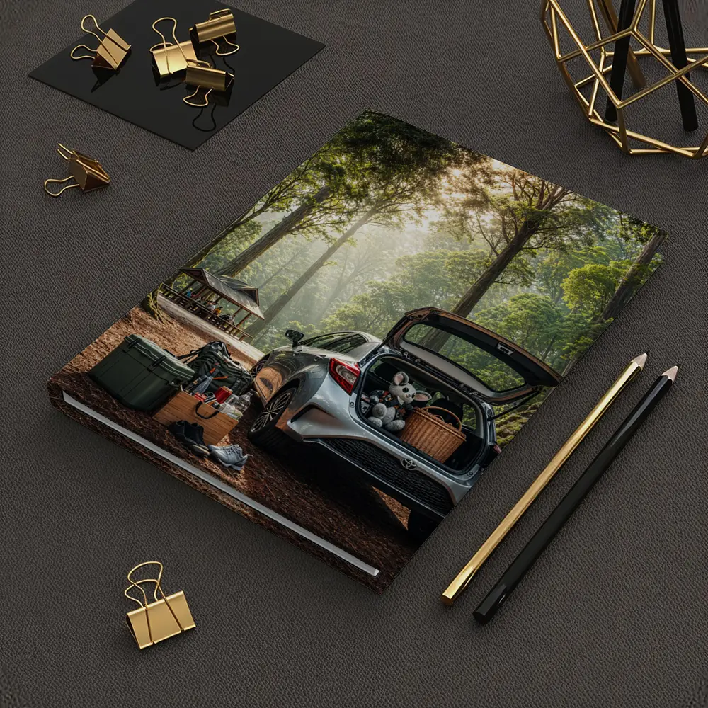 Toyota GR Yaris Parked Forest Picnic Setting – Notebooks