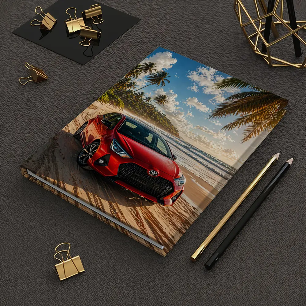 Toyota GR Yaris Red Car Beach Setting – Notebooks
