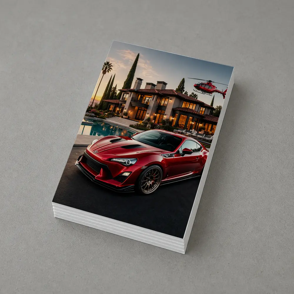 Toyota GT86 Red Coupe Mansion Sunset – Postcards