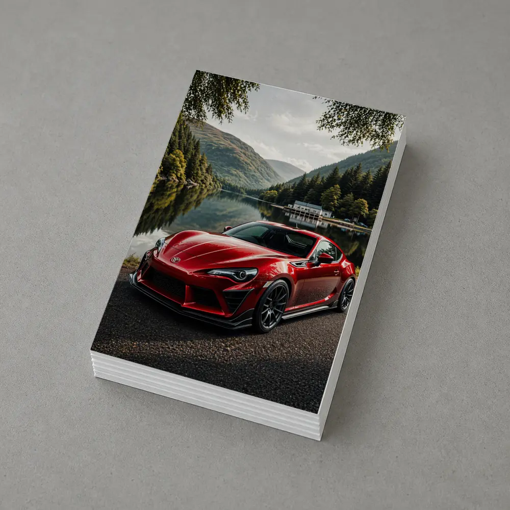 Toyota GT86 Red Coupe By Mountain Lake – Postcards