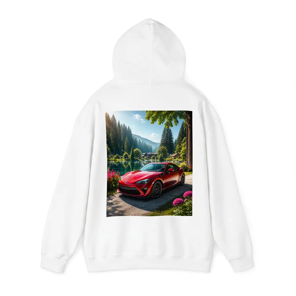 Toyota GT86 Red Coupe By Lake – Hoodies