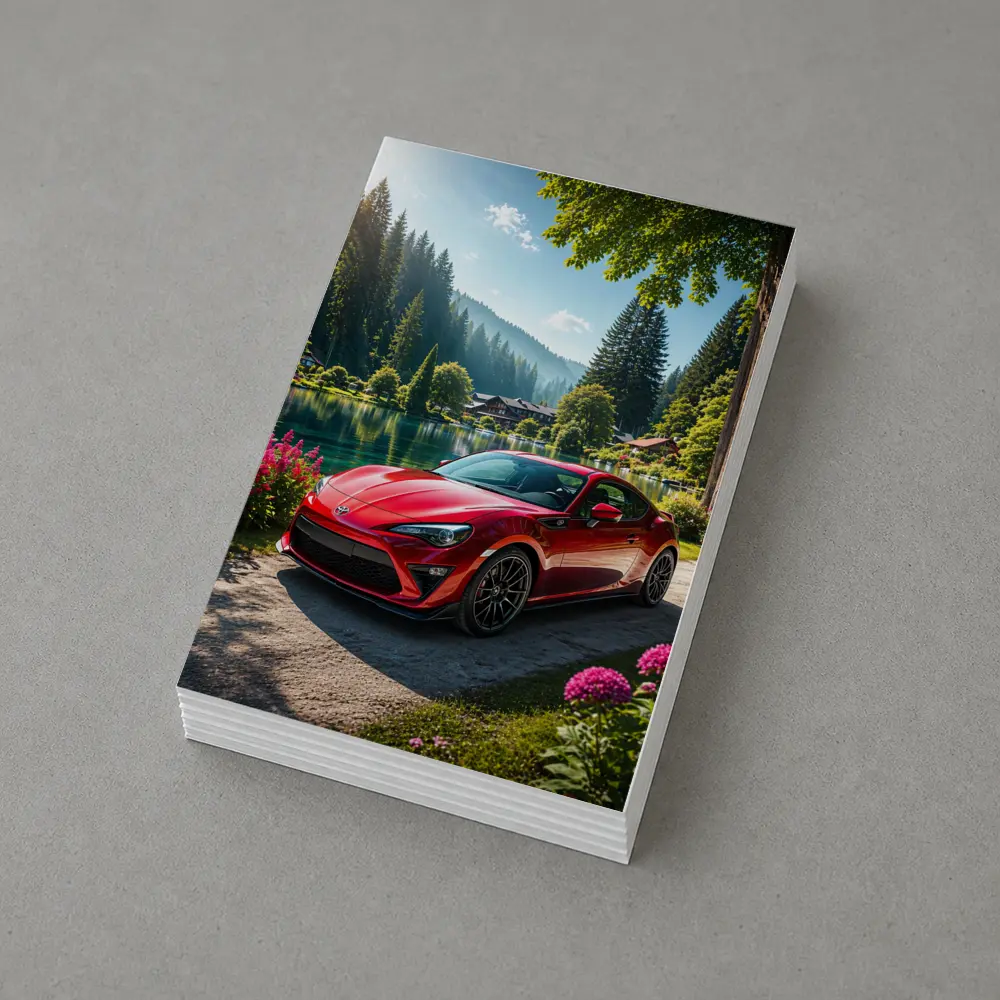Toyota GT86 Red Coupe By Lake – Postcards