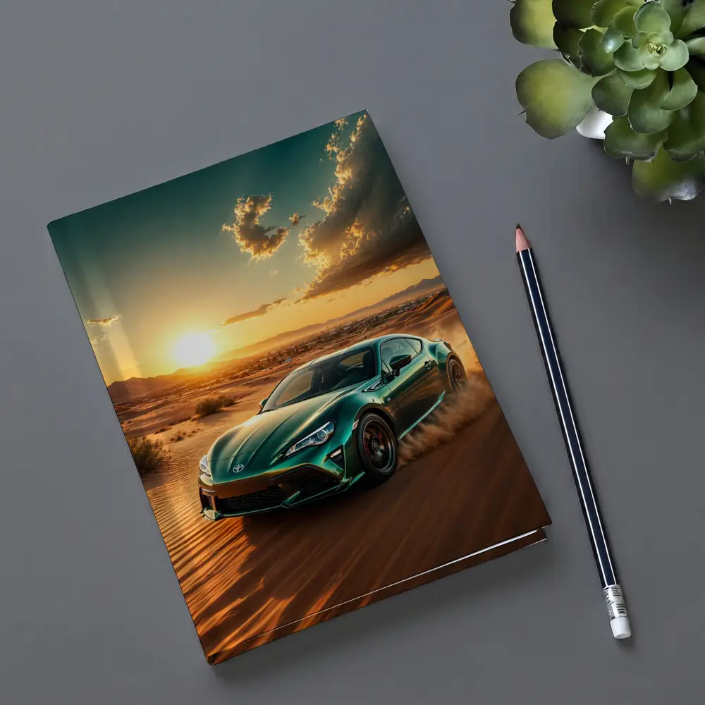 Toyota GT86 Tearing Through Desert Dunes Sunset – Notebooks