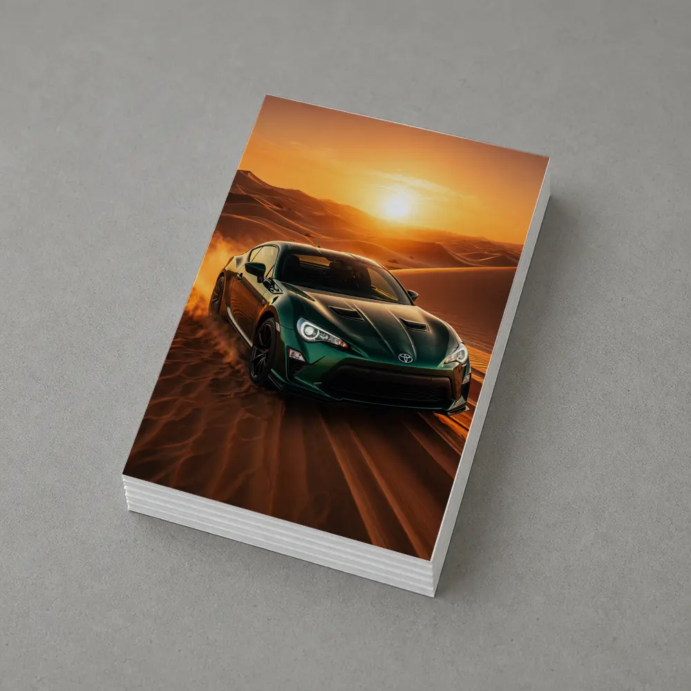 Toyota GT86 Green Coupe Desert Sunset – Postcards