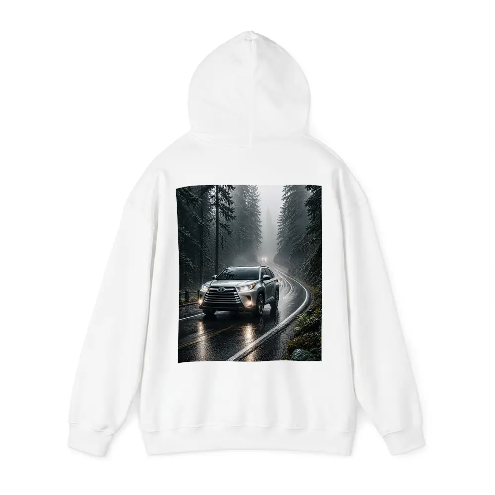 Toyota Highlander SUV Rainy Forest Road – Hoodies