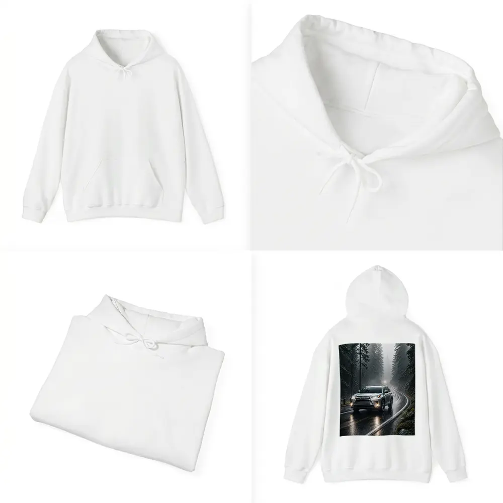 Toyota Highlander SUV Rainy Forest Road – Hoodies