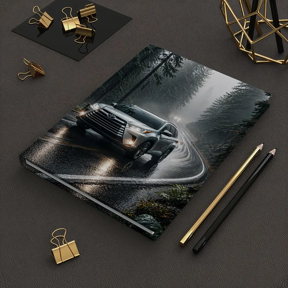 Toyota Highlander SUV Rainy Forest Road – Notebooks