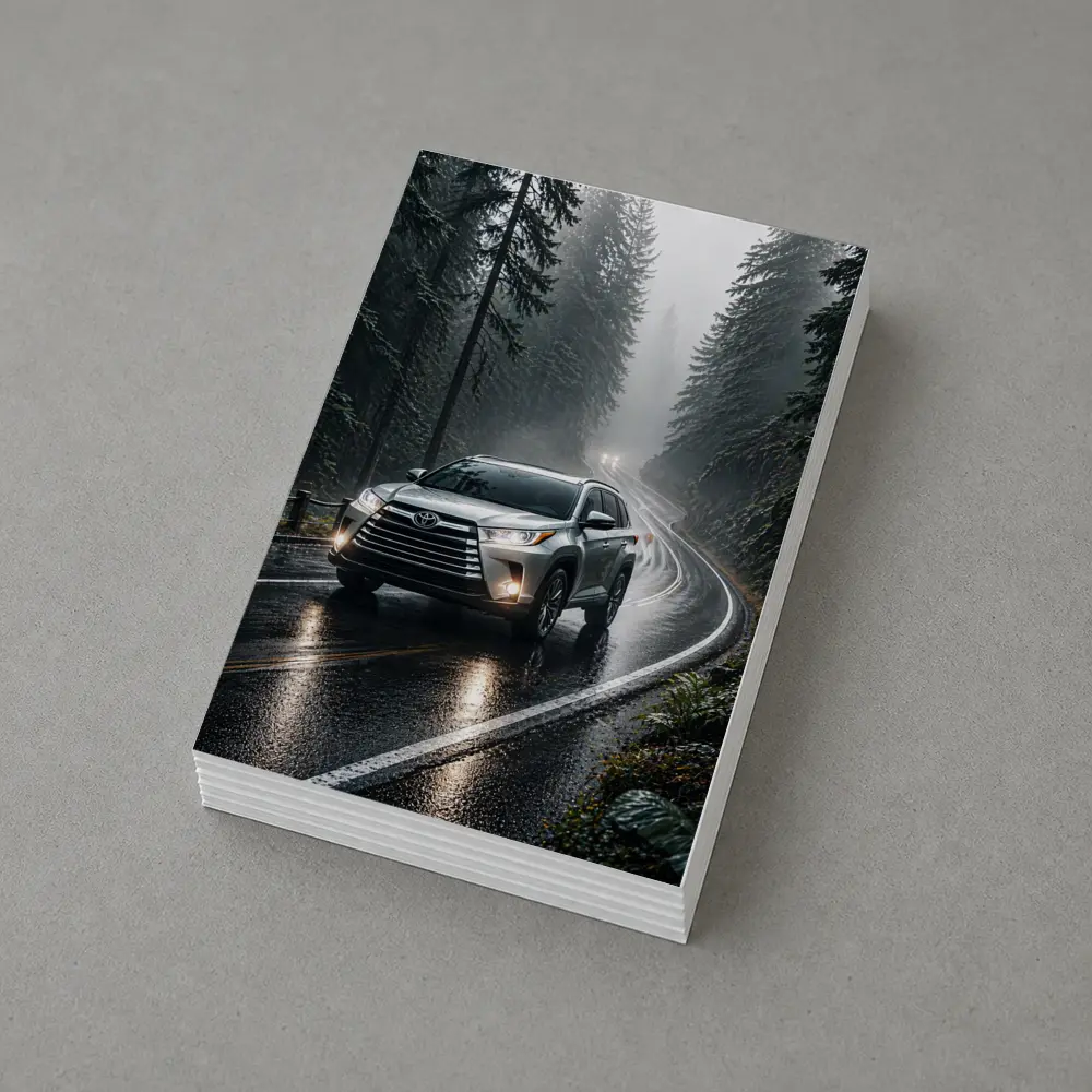 Toyota Highlander SUV Rainy Forest Road – Postcards