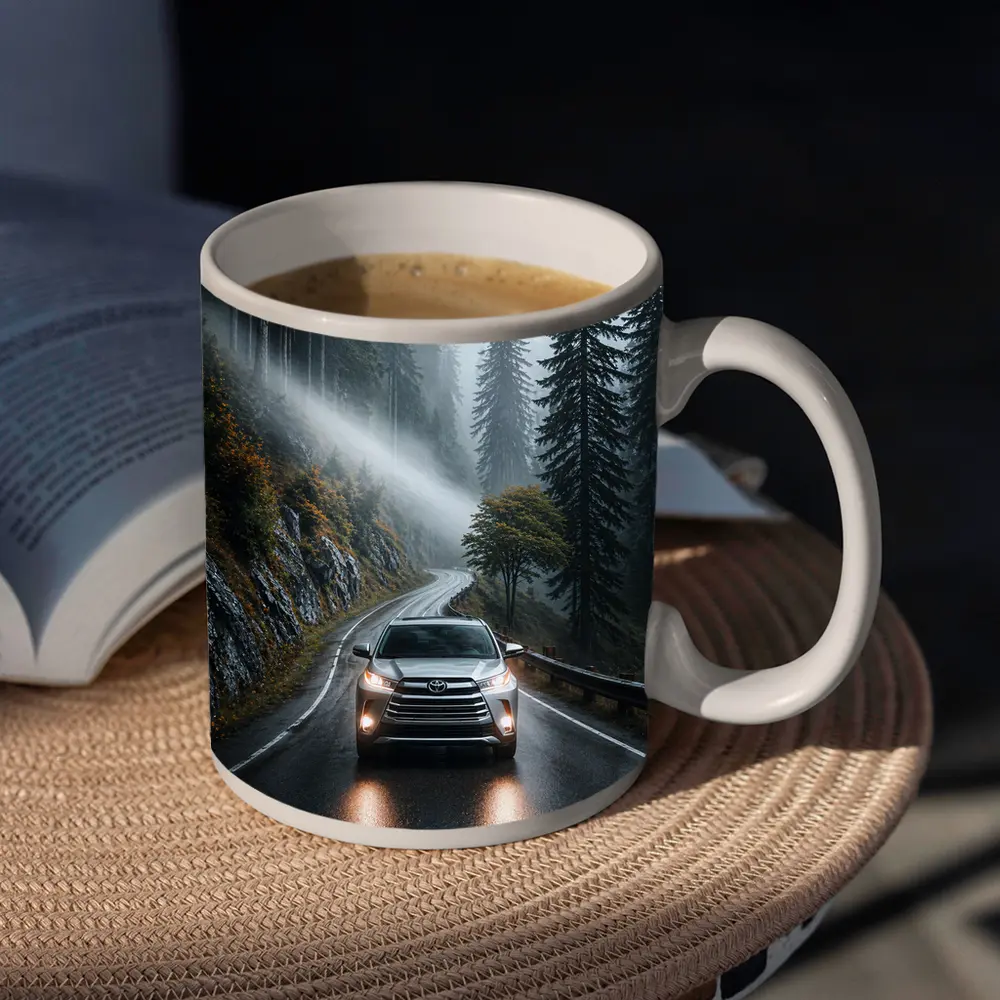 Toyota Highlander SUV Rainy Forest Road – Mugs