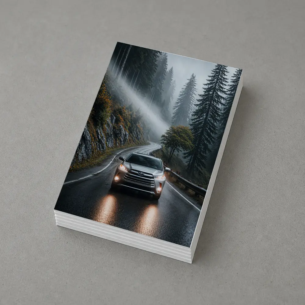 Toyota Highlander SUV Rainy Forest Road – Postcards