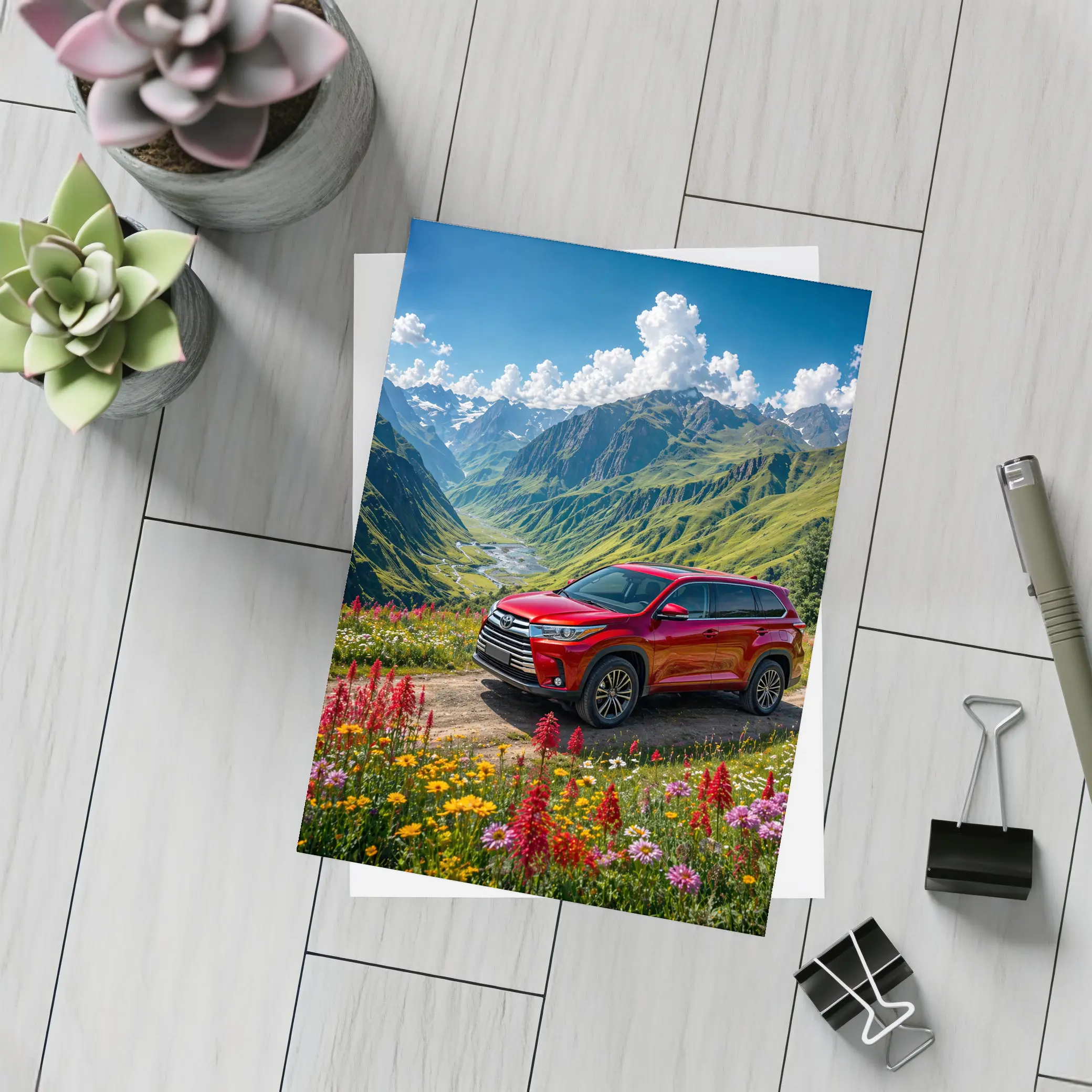 Toyota Highlander Red SUV Mountain Valley – Postcards
