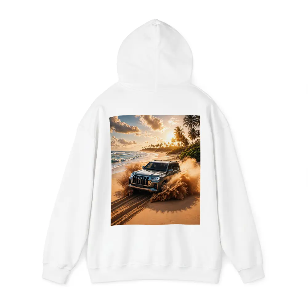 Toyota Land Cruiser Tearing Through Beach Sand – Hoodies