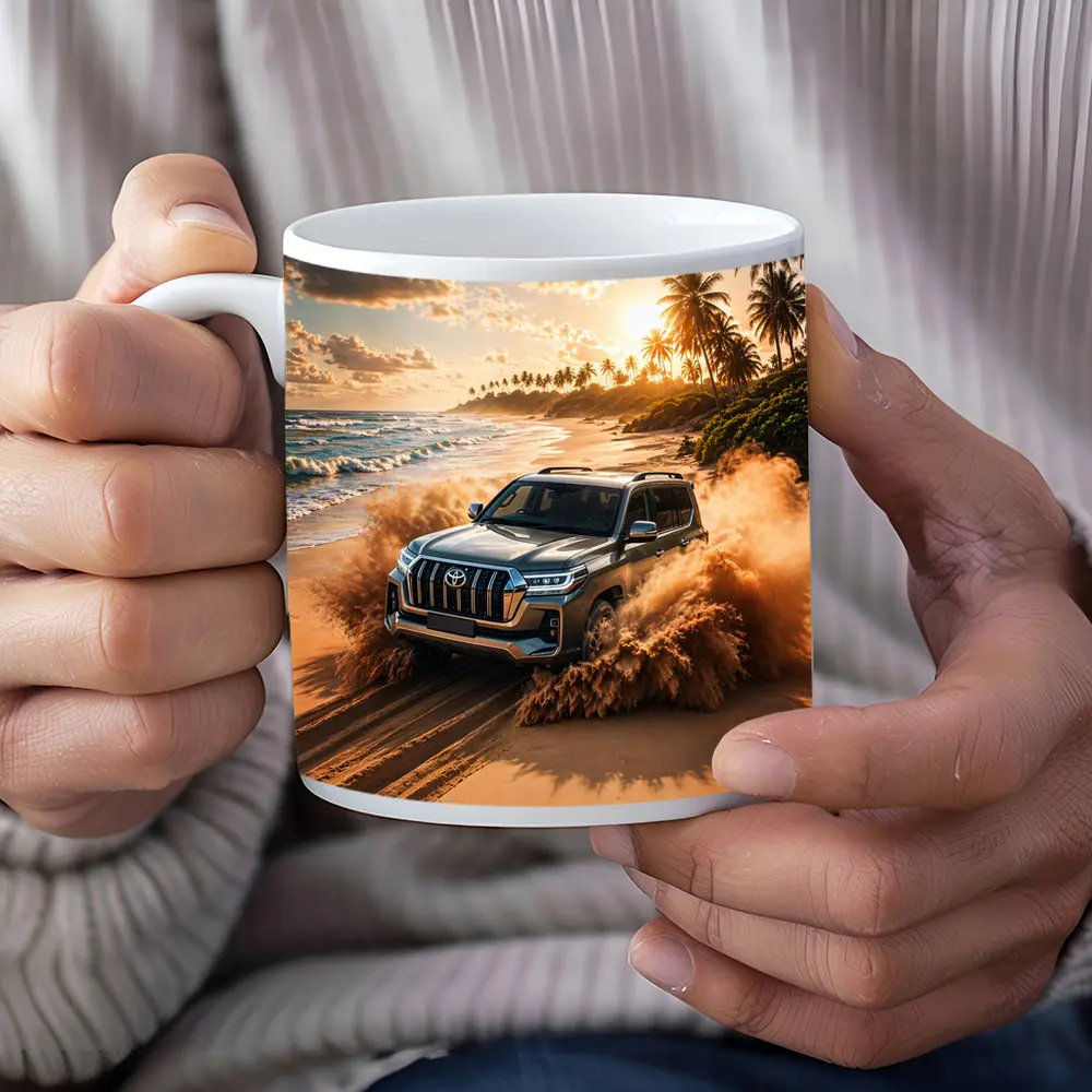 Toyota Land Cruiser Tearing Through Beach Sand – Mugs