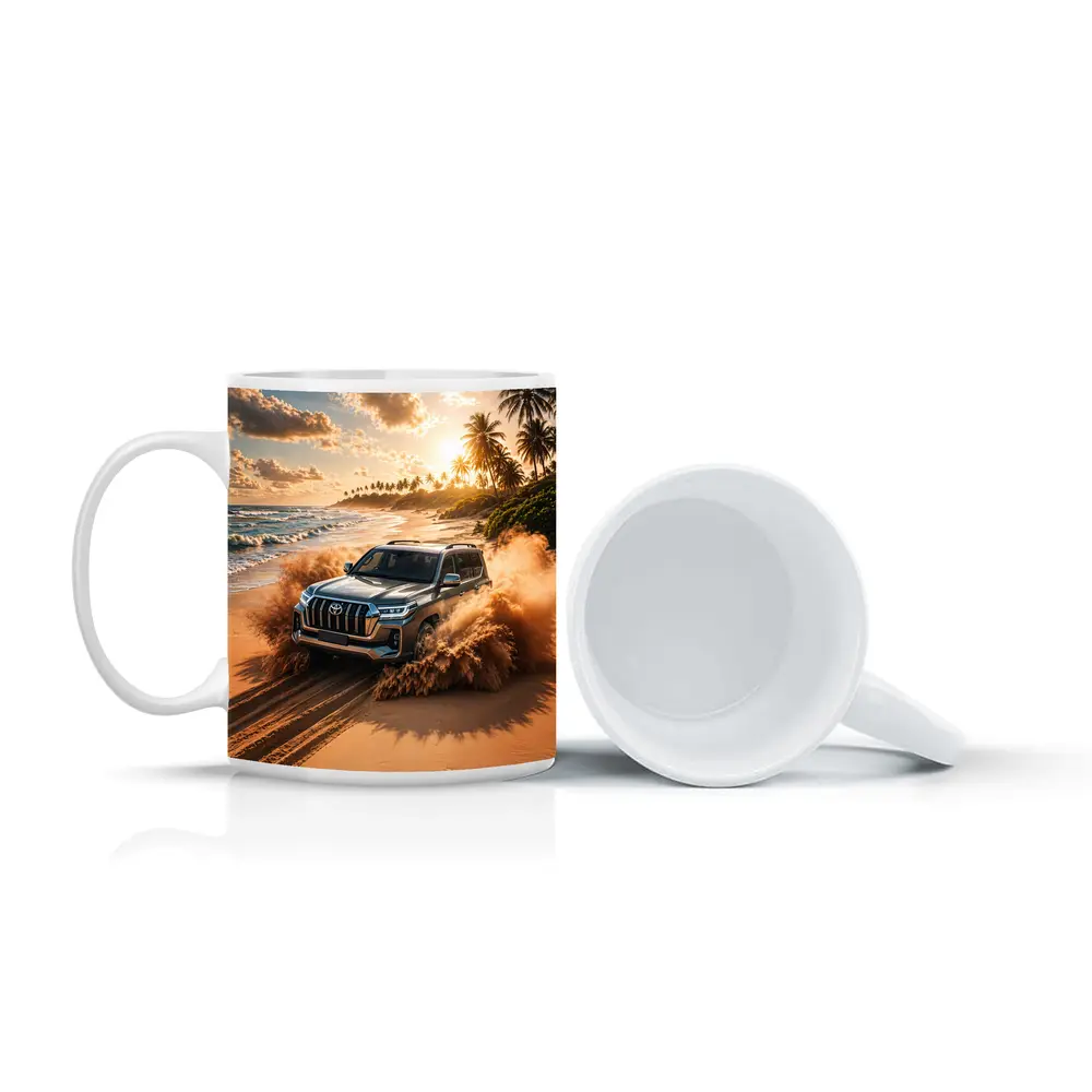 Toyota Land Cruiser Tearing Through Beach Sand – Mugs