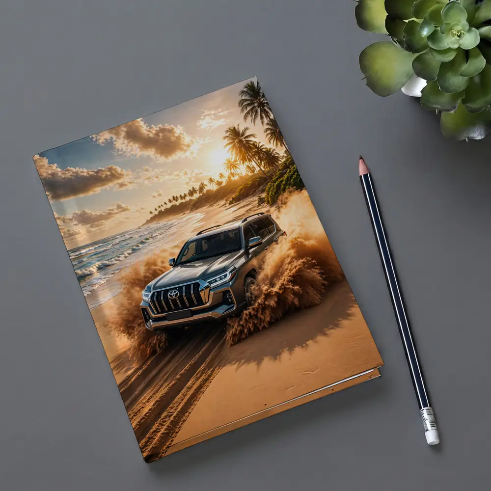 Toyota Land Cruiser Tearing Through Beach Sand – Notebooks