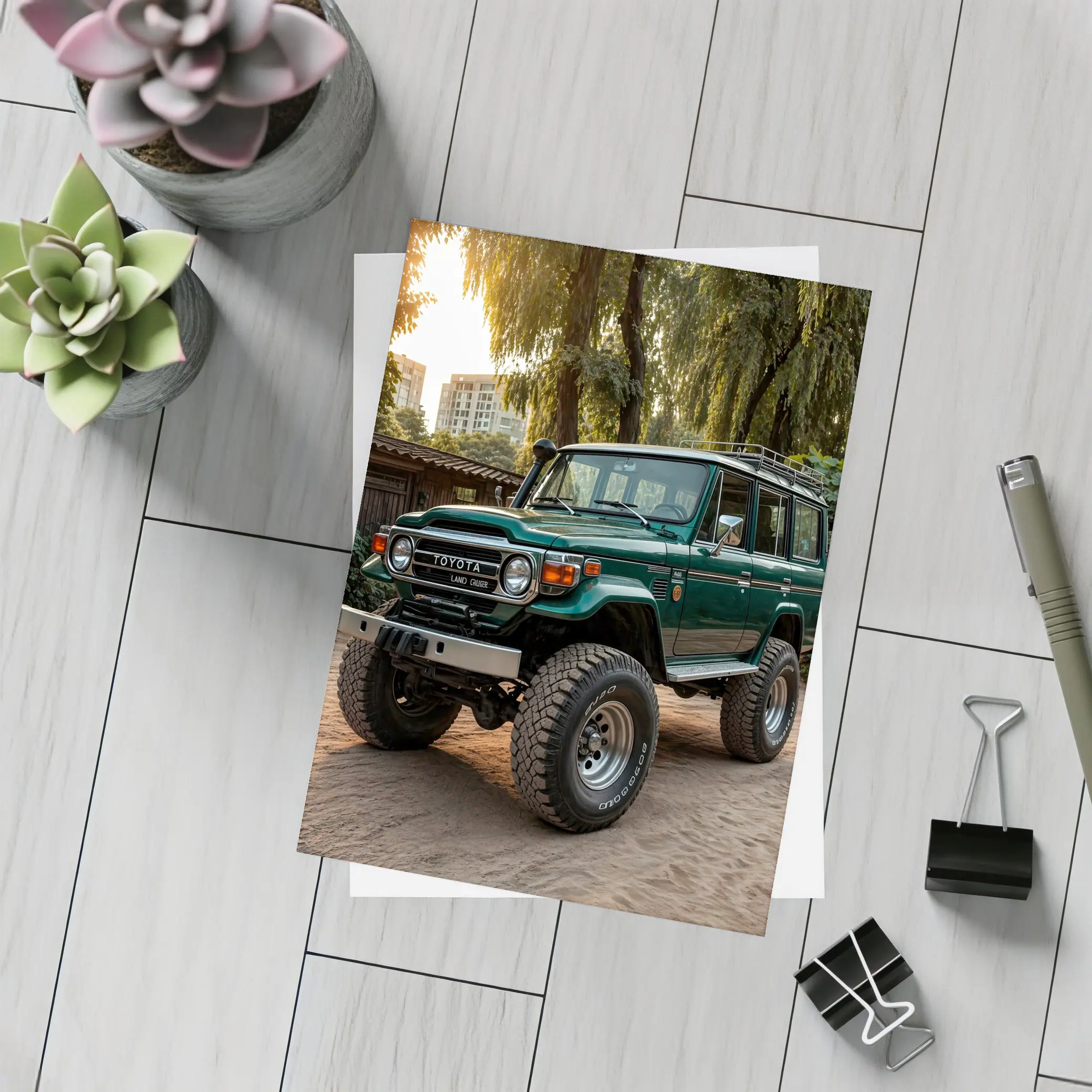 Toyota Land Cruiser Green Off Road Classic – Postcards