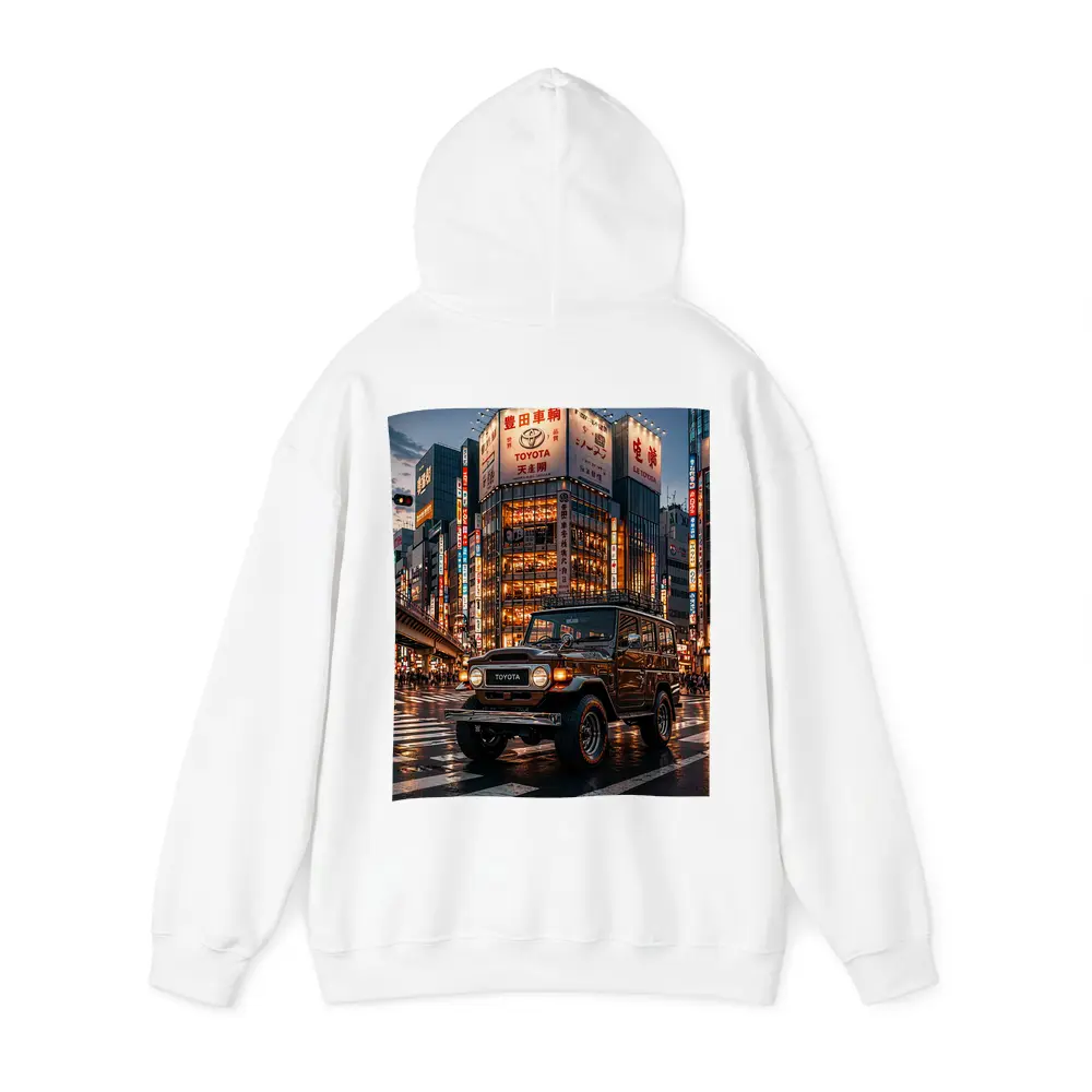 Toyota Land Cruiser Tokyo Night Street Scene – Hoodies