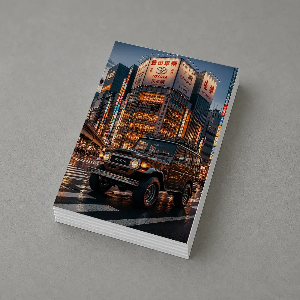 Toyota Land Cruiser Tokyo Night Street Scene – Postcards