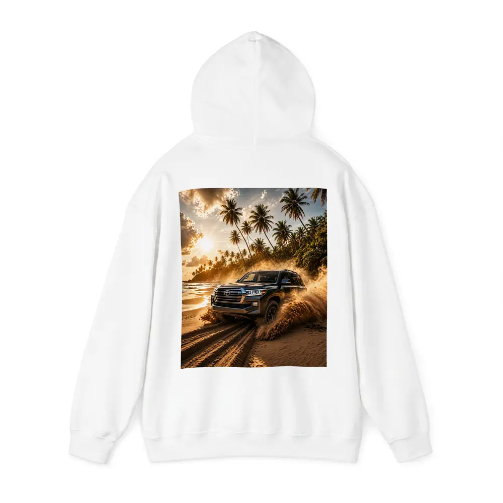 Toyota Land Cruiser Tearing Through Sandy Beach – Hoodies