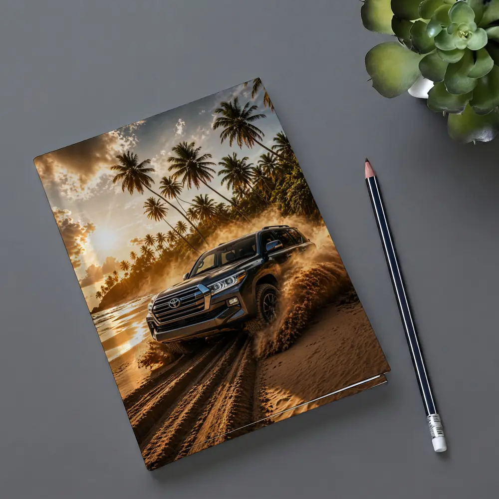 Toyota Land Cruiser Tearing Through Sandy Beach – Notebooks