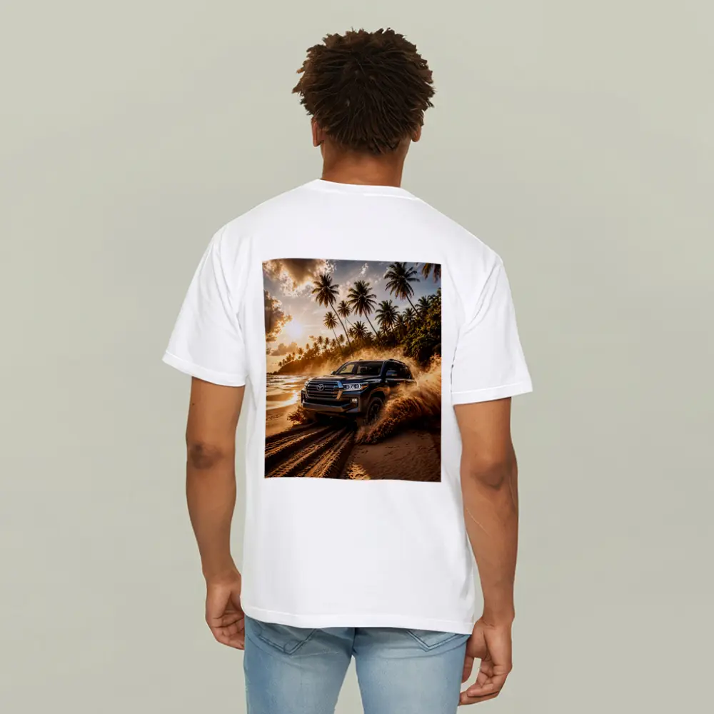 Toyota Land Cruiser Tearing Through Sandy Beach – T-Shirts