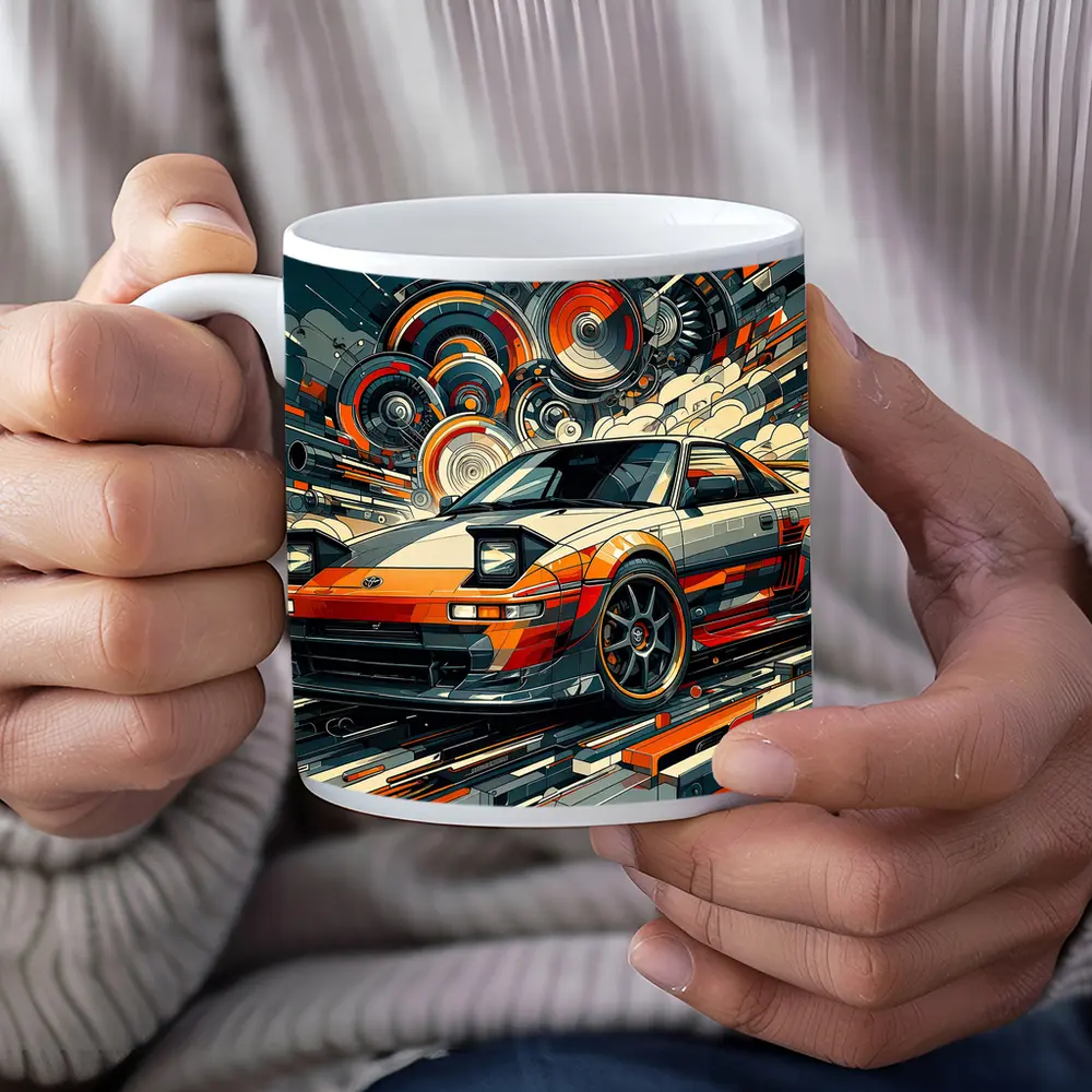 Toyota MR2 Abstract Geometric Art Print – Mugs