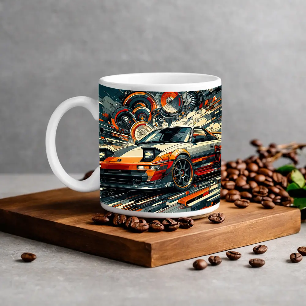 Toyota MR2 Abstract Geometric Art Print – Mugs