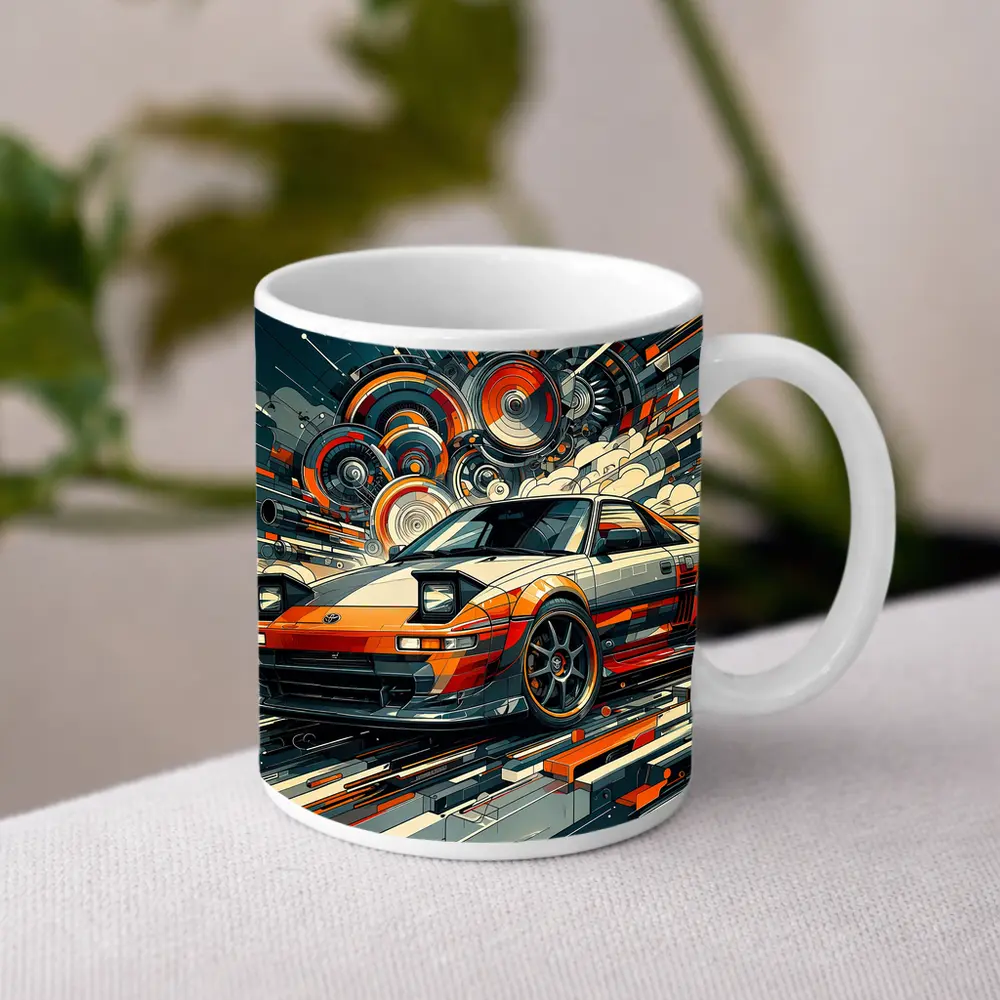 Toyota MR2 Abstract Geometric Art Print – Mugs