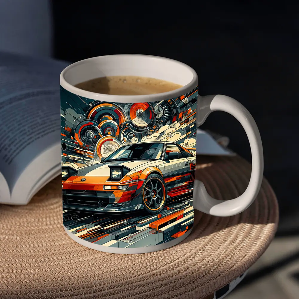 Toyota MR2 Abstract Geometric Art Print – Mugs