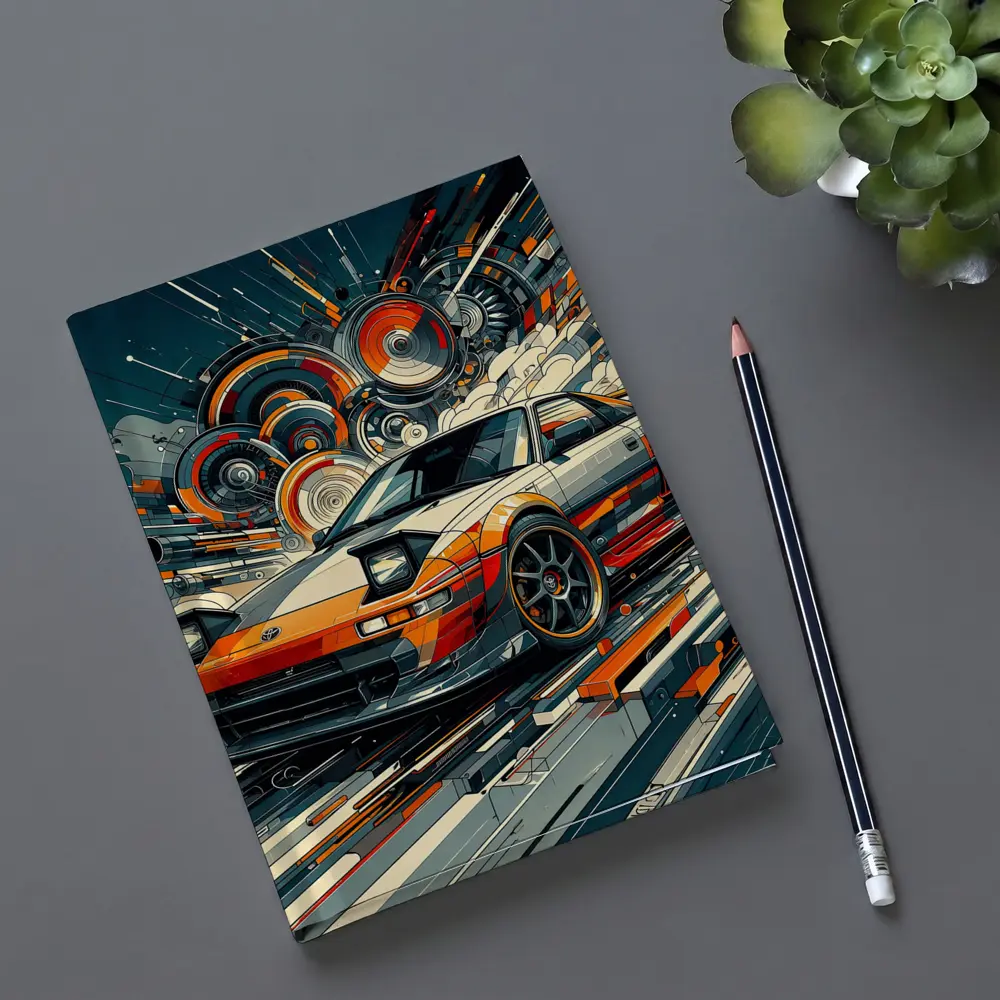 Toyota MR2 Abstract Geometric Art Print – Notebooks