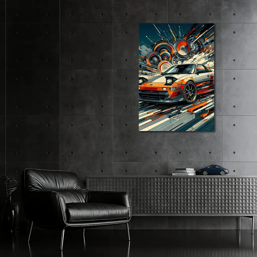 Toyota MR2 Abstract Geometric Art Print