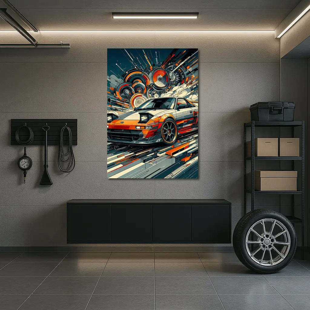 Toyota MR2 Abstract Geometric Art Print – Wall Art